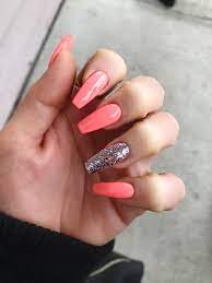Bright Orange Nails Bright Acrylic Nails Trendy Nails Nails Sencillas
