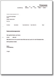 Gibt es ein spezielles thema, über das ich hier. Anfrage Bei Der Rentenkasse Rentenversicherung Ch Musterbrief Download