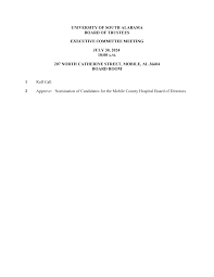 Materials, USA Board of Trustees Executive Committee Meeting