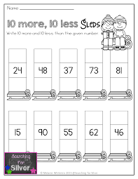 10 More 10 Less And Other Winter First Grade No Prep Printables Winter Math 1st Grade Math Math Literacy
