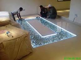 Amazing Diy Adding Glass Flooring With Pebble In Your Home Engineering Discoveries Home Room Design Glass Floor Furniture Design Living Room