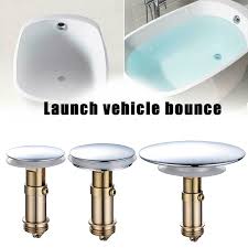 When the trip lever is engaged, the tub fills with water because the stopper has closed off the drain pipe. Brass Wash Basin Bathtub Drain Stopper Strainer Sink Filter Bounce Lid Plug Drains Aliexpress