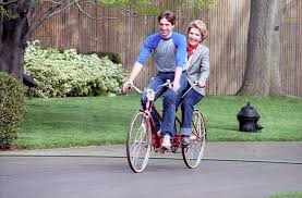 The Reagan Family Ronald Reagan Lee displayed a picture of president ronald reagan firing a machine gun while riding on the back of a dinosaur to explain how unrealistic the green new deal is to solving climate change. the reagan family ronald reagan