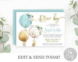 Drive By Baby Shower Invitation Boy Instant Download Editable Etsy Baby Shower Invitations For Boys Baby Shower Invites For Girl Boy Shower Invitations