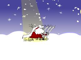 Cartoon character graphics and greetings for holidays and everyday, quotes and sayings. White Christmas Cartoon With Santa And His Reindeer Singing The Drifters Home Facebook