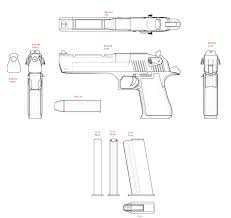 Desert Eagle Blueprint Desert Eagle Blueprints Concept Art Drawing