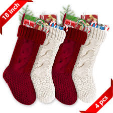 Sew a lined burlap christmas stocking with this quick & easy pattern tutorial. Christmas Stockings Christmas 4 Pack 18 Inches Large Size Cable Knit Stocking Christmas Stockings White Christmas Stockings Red Christmas Stockings Decorations For Family Holiday Season Decor Buy Online In Mongolia At