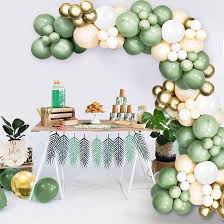 Mmtx Mttx 96pcs Balloons Garland Arch Kit Green Sage Green White Gold Balloons Arch Party Supply For Birthday Wedding Graduation Baby Shower Tropical Party Jungle Safari Theme Party Decoration Wayfair