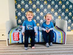 Toddler twin bed kids room design natural bedding bed cozy bed twin bed frame bookshelves bookshelf bed cool kids rooms. Moving My Toddler Twins From Cots To Big Boy Beds