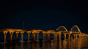 Pensacola light is situated 3 km west of gateway. Pensacola Bay Bridge Lighting Example Orange Flow From Arch Youtube