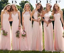 Summer 2019 Cheap Blush Chiffon Long Bridesmaid Dresses Boho Bridesmaid Dress Fo Bridesmaid Dresses Boho Blush Bridesmaid Dresses Long Blush Bridesmaid Dresses