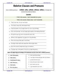 Handouts to print, printable resources pdf. English Grammar Relative Clauses And Relative Pronouns
