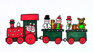 Color in this picture of a toy train and others with our library of online coloring pages. Snowmen On Train Coloring Page How To Draw For Kids With Christmas Learn Colors Drawing For Kids Youtube