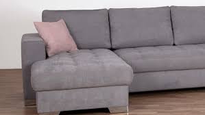 Wohnlandschaft Nancy Ecksofa Sofa Grau Rosa 299x215 Cm