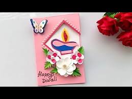 This video shows ideas on how to make greeting cards. Diwali Card Handmade Easy Diwali Card Tutorial Youtube Handmade Diwali Greeting Cards Birthday Card Craft Handmade Birthday Cards