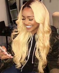 This virgin hair can be straightened and curled to your liking. Wowebony Indian Remy Hair Natural Straight Dark Roots Blonde Hair Lace Front Wig N360bl01 Blonde Hairstyles For Black Women Ombre Blonde Hair Hair Styles