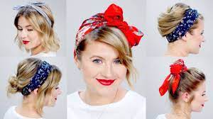 5 Minute Easy Heatless Hairstyles Milabu Headbands Hairstyles Short Bandana Hairstyles Short Elastic Headband Hairstyle