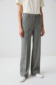 Model Side Image Of Arket No Ecom In Grey Dress Trousers Trousers Women Full Length Dress