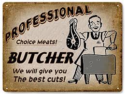 Butcher Shop Metal Sign Vintage Antique Style Grocery Store Butcher Meat Shop Wall Decor 0449