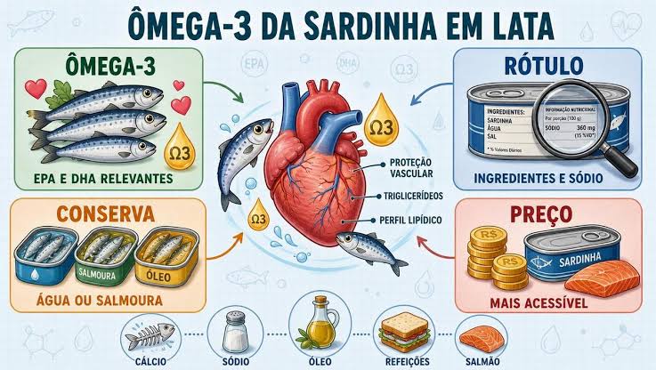 Segundo especialistas, a sardinha em lata oferece quase o mesmo ômega-3 do  salmão por uma fração do preço