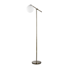 Portland 65-in Floor Lamp with Brushed Nickel and White Frosted shade Globe Electric