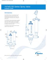 787ms Ss Series Spray Valve Introduction Installation Guide