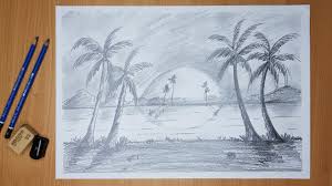 Scenery drawing pencil scenery drawing for kids drawing sunset landscape pencil drawings pencil art drawings couple drawing images pencil sketching oil pastel drawings art drawings sketches simple. Sunset Scenery Pencil Sketch Drawing Tutorial For Kids Easy Draw Youtube
