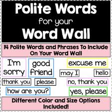 Using Polite Words Worksheets Teaching Resources Tpt
