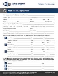 If a candidate loses fast track status. Machinery Finance Resources Use Our Fast Tack Application Today