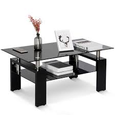 Designed for the cosmopolitan interior, its metallic chrome finish and sleek glass angles create an elevated modernist aesthetic. Leisure Zone Tempered Glass Chrome Living Room Coffee Table Black Modern Rectangle Tea Table With Lower Shelf Wooden Legs Size L 100 X W 60 X H 45 Cm Buy Online In Angola