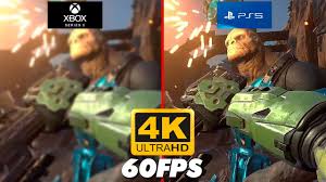 I know that theoretically that they were saying that halo infinite's was more graphically powerful but did anyone else notice how underwhelming the graphics were.? Halo Infinite Campaign Gameplay 4k Graphics Comparison Xbox Series X Vs Playstation 5 Youtube