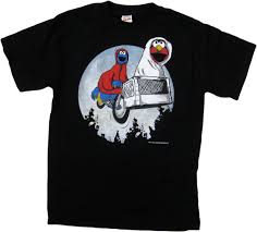 Sesame Street Mens Cookie Monster Elmo Et T Shirt Black