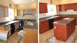 Refinishing veneer kitchen cabinets is no different from refinishing solid wood ones. How Cabinet Refacing Works The Basic Process