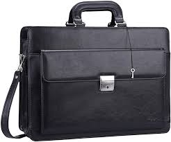 Amazon Com Ronts Mens Pu Leather Briefcase With Lock Shoulder 15 6 Inch Laptop Pu Business Bag Clothing Shoulder Messenger Bag Lawyer Bag Leather Briefcase