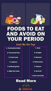 Avoid Eat Food Foods Period Top Foods To Eat And Avoid On Your Period Just Be On T Avoid Eat Fo In 2020 Food For Period Remedies For Menstrual Cramps Health