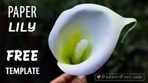 You Can Easily Diy These Realistic Paper Calla Lily Flowers With This Free Templates And Tutorial Si Paper Flower Tutorial Paper Flowers Paper Flower Template
