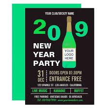 New Years Eve Club Society Bash Add Logo Invite Zazzle Com In 2020 New Years Eve New Year S Eve Flyer New Years Party