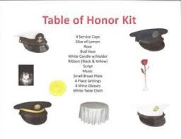 Table Of Honor Pow Mia Ceremony Kit Pow Mia Military Honor Missing Man Table