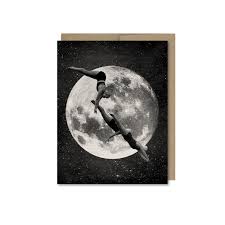 Pin On Moon Space Greeting Cards