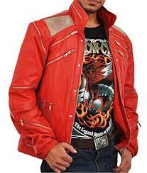 Michael Jackson Thriller Vintage 80s Classic Red Leather Jacket At Amazon Men S Clothing Store Red Leather Jacket Leather Jacket Michael Jackson Thriller