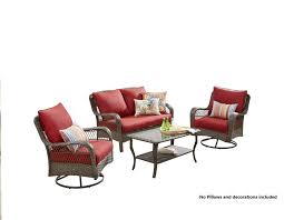 Better Homes Gardens Colebrook 4 Piece Wicker Patio Furniture Conversation Set With Swivel Chairs Walmart Com In 2020 Wicker Patio Furniture Patio Lounge Furniture Red Patio Furniture