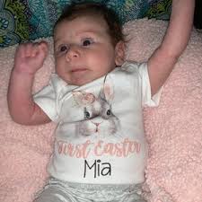 Buy Girl First Easter Outfit Personalized Baby Bunny Floral Bunny Easter  Pink Gray Watercolor Floral Yoga Pants Knot Headband Knot Hat Girly Online  in India