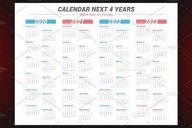 Calendar For Next 4 Years 2020 2023 Calendar 2020 Design Stationery Templates Year 2020