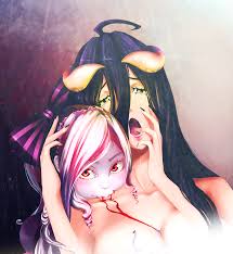 Albedo And Shalltear Bloodfallen By Keithmoore On Deviantart Overlord albedo digital wallpaper, anime girls, dress, feet, horns. albedo and shalltear bloodfallen by