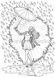 But can they help adults? Coloring Page For Adults Coloring Page Happy Rain Adult Etsy