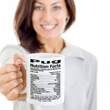 Pug Nutrition Coffee Mug , Coffee Cup, Mops Gifts, Nutrition Type Font