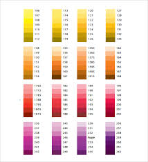 Sample Color Chart Template 25 Free Documents In Pdf Word