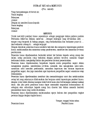 Advokat pada kantor hukum shmh, berkedudukan di jalan hati nurani no. Contoh Surat Kuasa Khusus Perdata