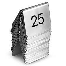 Ordering food in a café. Dine Drinkstuff Stainless Steel Table Number Set 1 25 Tent Style Table Number Stands For Restaurants And Cafes Amazon Co Uk Business Industry Science