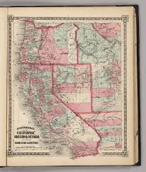 Usa canada mexico s.america world. California Oregon Nevada With Part Of Idaho Utah Arizona David Rumsey Historical Map Collection